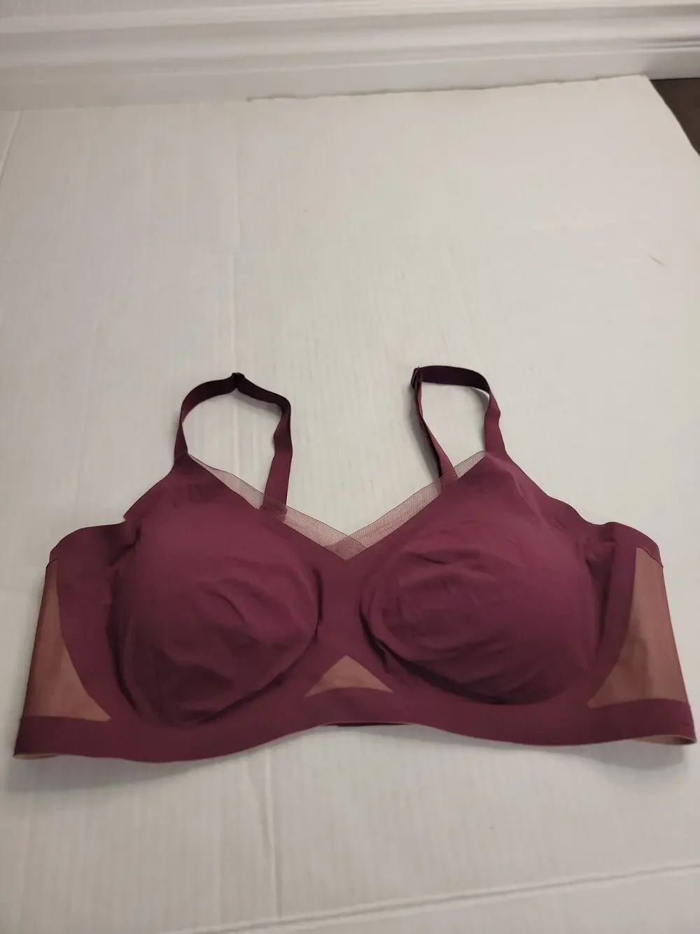 HoneyLove CrossOver Bra Wireless Seamless Bonded Size 2X Maroon LWBRO302